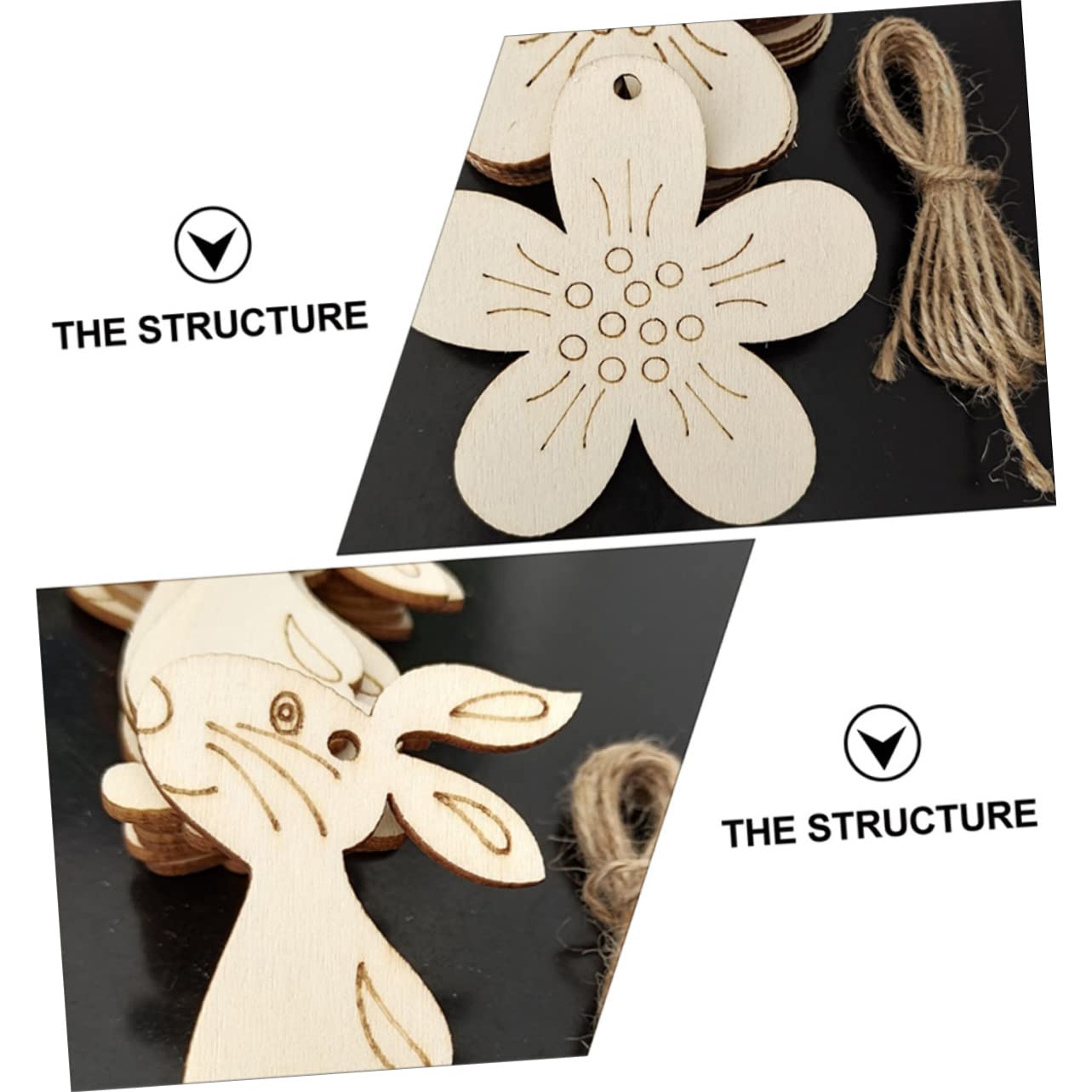 Operitacx 3 Set Ornamenti Pasquali Incantesimi Di Natale Gnomi Kit Decorazione Casa Home Decoration Decorazioni Per Uova Ciondoli Festivi Pendenti A Forma Di Coniglio Di Legno 40 Pezzi * 3