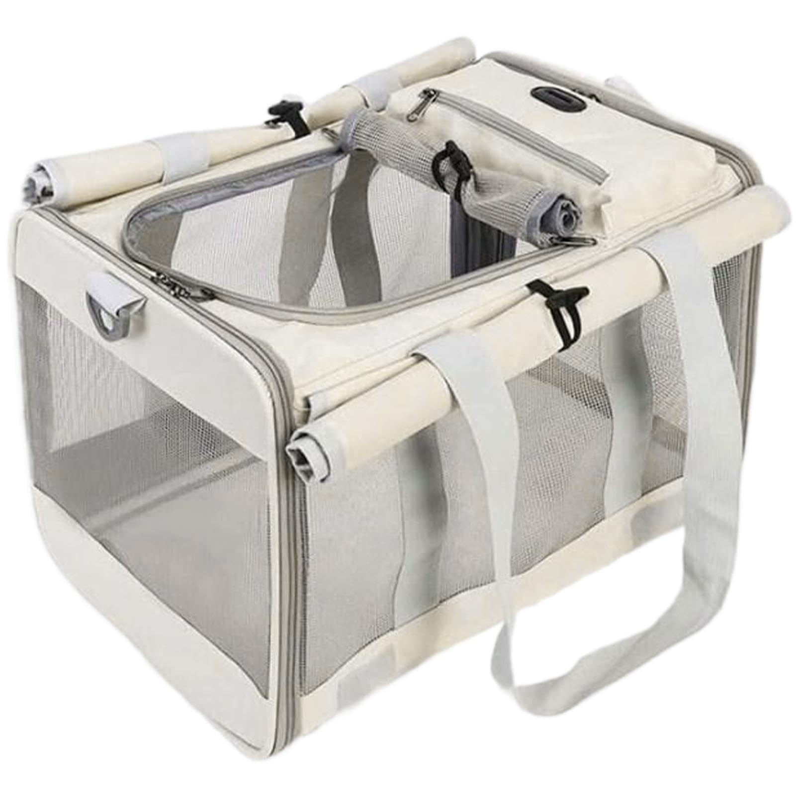 Borsa per il trasporto di animali domestici, trasportino, borsa a rete | traspirante con tracolla, borsa tote di grande capacità per due gatti da viaggio per auto