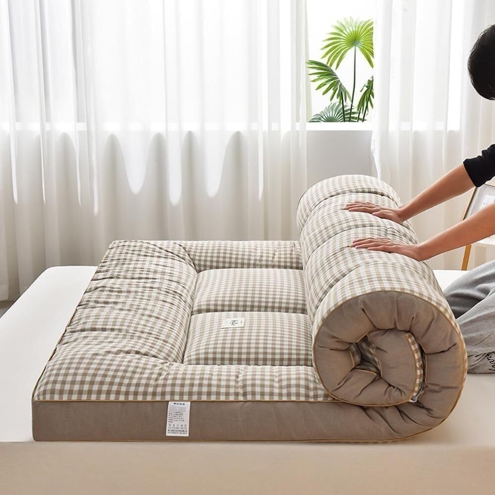 Miękki składany materac futon - oddychająca sofa łóżko i mata kempingowa do domu akademika podróży i relaksu - przenośna podkładka do spania dla wszechstronnego komfortu