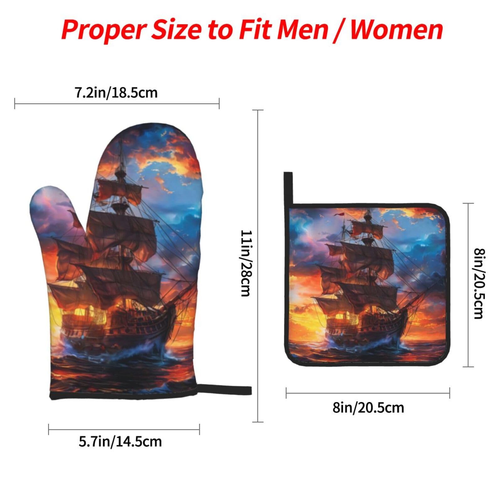 Piraten Topflappen Set - Schatzkarte Motiv Hitzebeständig 2er Pack