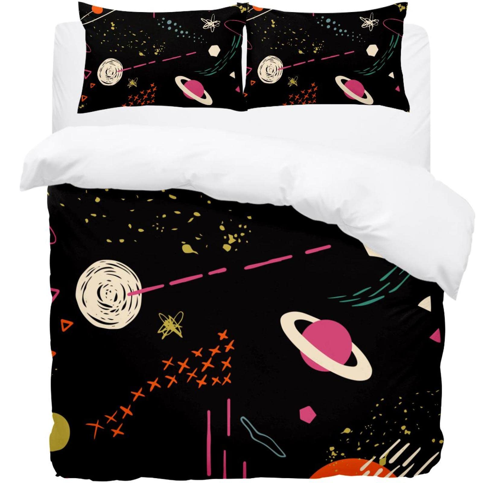 Housse de couette espace orange pour transformer le coucher en moment magique