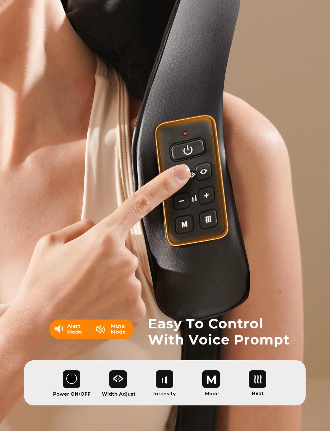 Masajeador inalámbrico de cuello y espalda con calor, ancho ajustable, masaje eléctrico de tejido profundo 4D, almohada de masaje Shiatsu para aliviar el dolor muscular corporal, regalos para mamá y