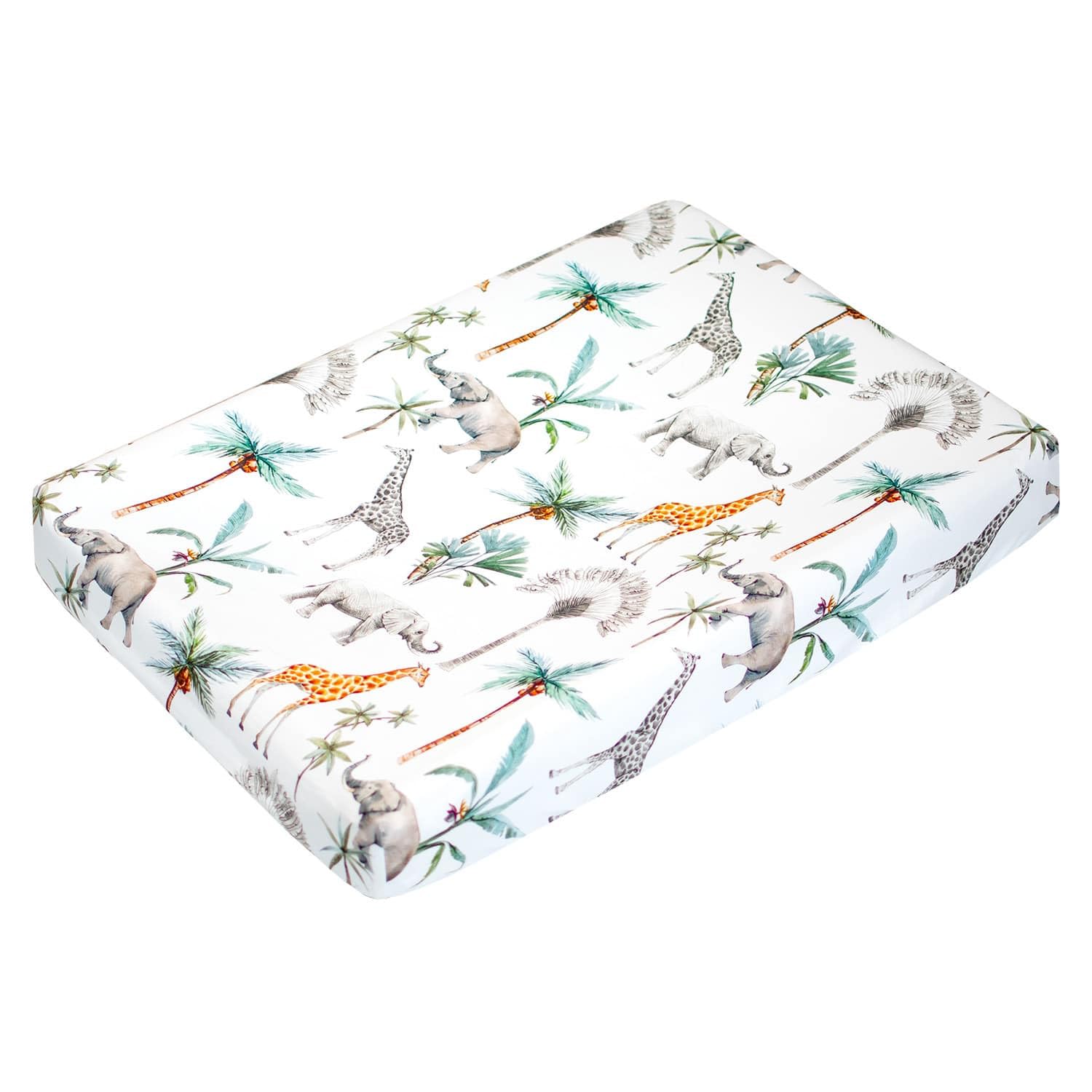 SEVIRA KIDS | Set housse de matelas à langer + tapis de change, Safari - 70 x 50 cm - Made in France 70 x 50 cm