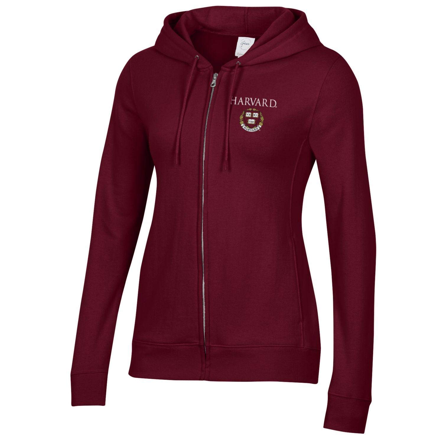 Harvard University Crimson Women Full Zip Fleece Hood Sweatshirt Hoodie