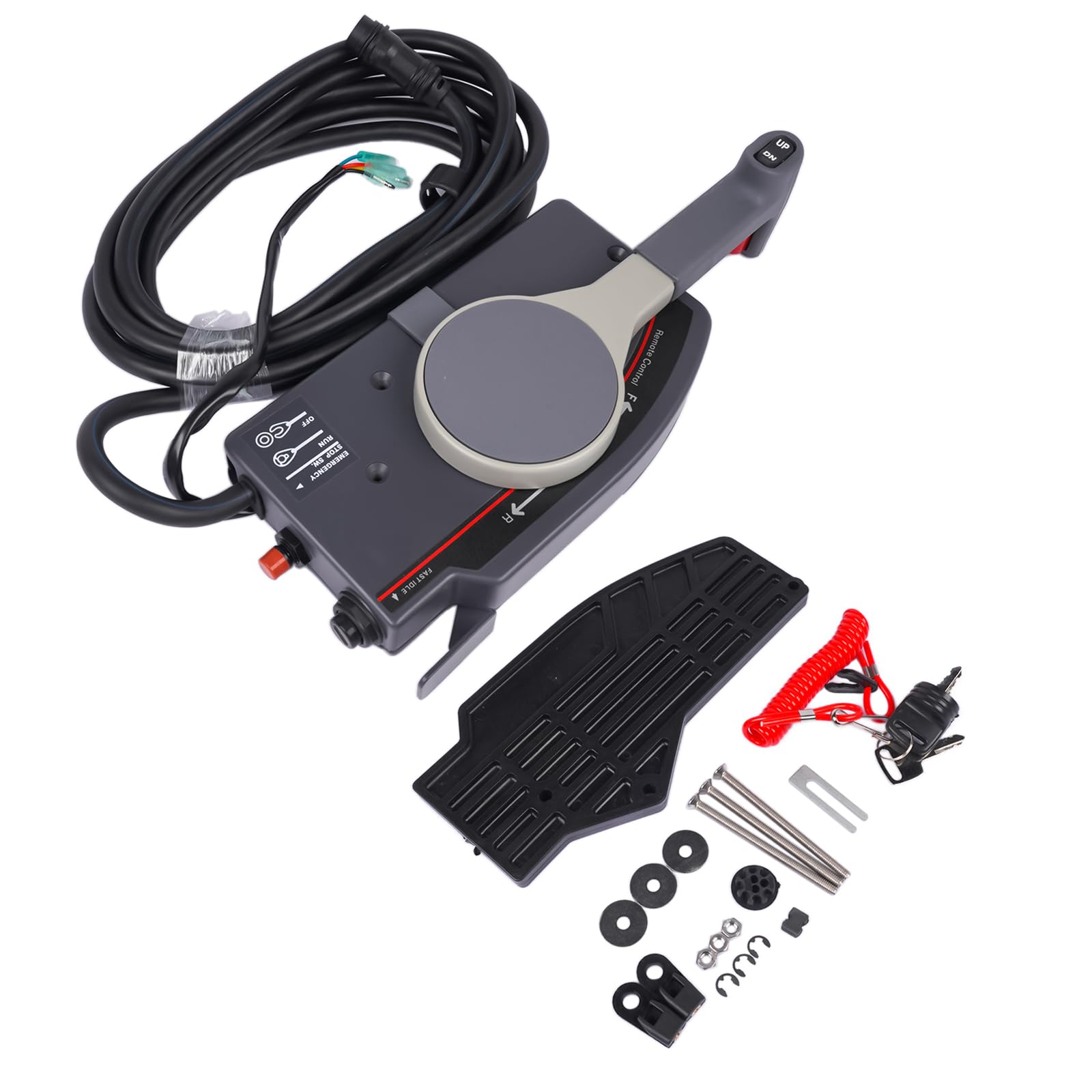 Caja de control remoto fuera de borda de repuesto para Yamaha 703 Series 10 pines 16 pies cable lateral cordón de emergencia de 2 tiempos 703-48205-16