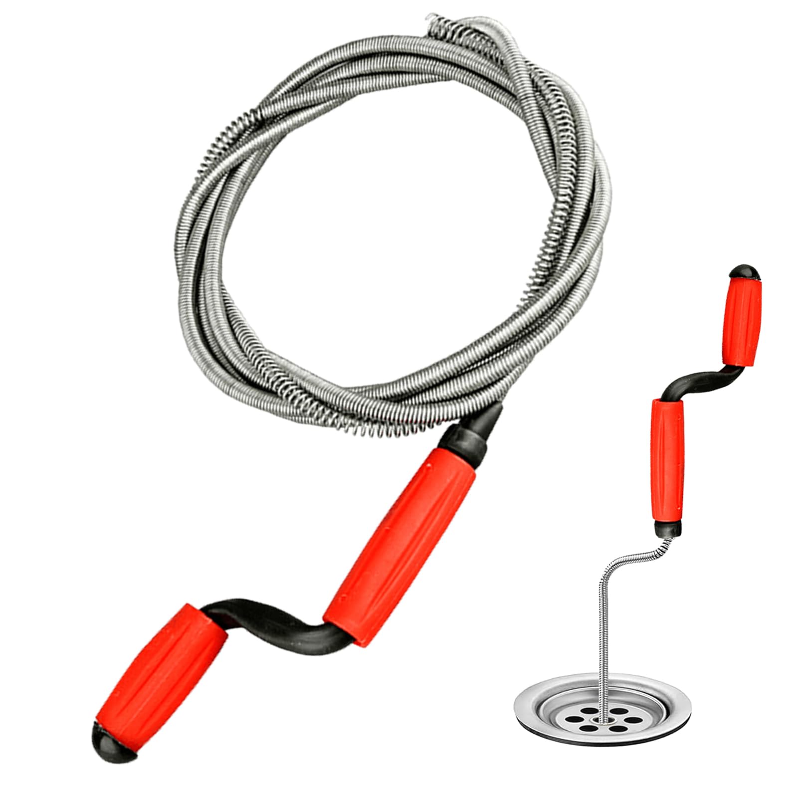 Lylxienty Drain Snake Unblocker Wire Tools Drain Unblocker Wire Rod Flexible Spring Cleaner Pipe Hair Removal Dirt Cleaning Tool Clog Remover for Sewer Bathroom Drainage,Kitchen Sinks,Toilet 3M