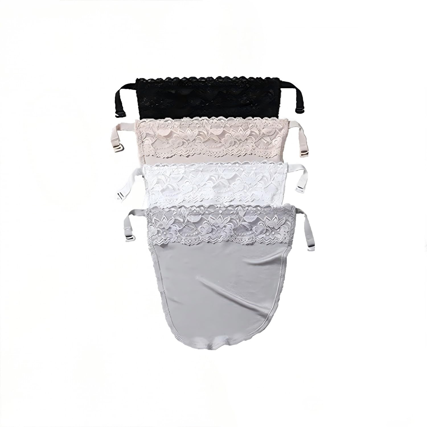 6 Unidades Sujetador Encaje Clip para Mujer - Cubre Escotes Invisibles con Tirantes Ajustables, Top Interior Imitación Elegante sin Costuras, Diseño Cómodo y Discreto para Blusas Escotadas