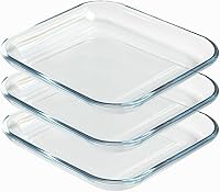 Vista 10 de Platos redondos de vidrio templado de 7 pulgadas, pequeños mini aperitivos, frutas, ensaladas y pasteles, juego de 3