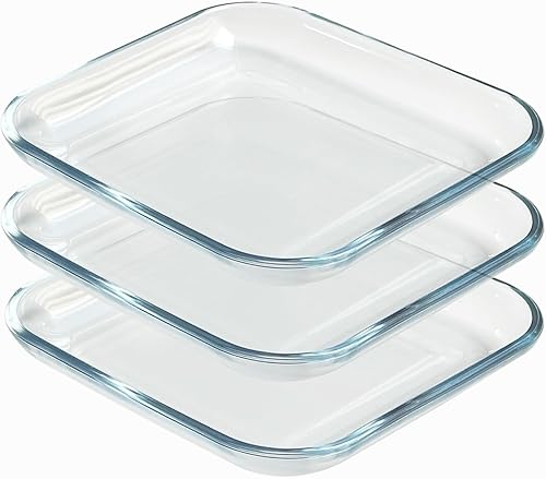 Miniatura 10 de VIPHIEC Platos redondos de vidrio templado de 7 pulgadas, pequeños mini aperitivos, frutas, ensaladas y pasteles, juego de 3