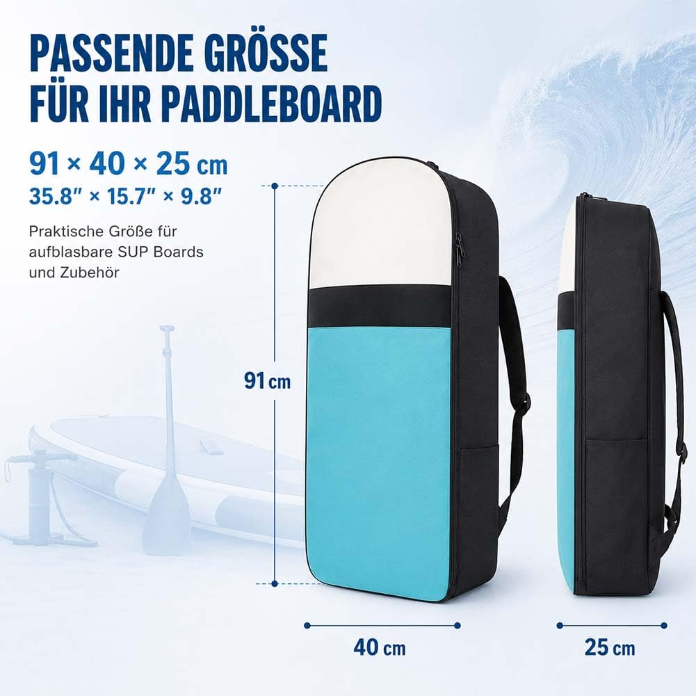SUP Rucksack Tasche für Stand Up Paddle Board, 600D Oxford Paddleboard Tragetasche, Ersatzrucksack für aufblasbares SUP Board, Pumpe, Paddel & Zubehör