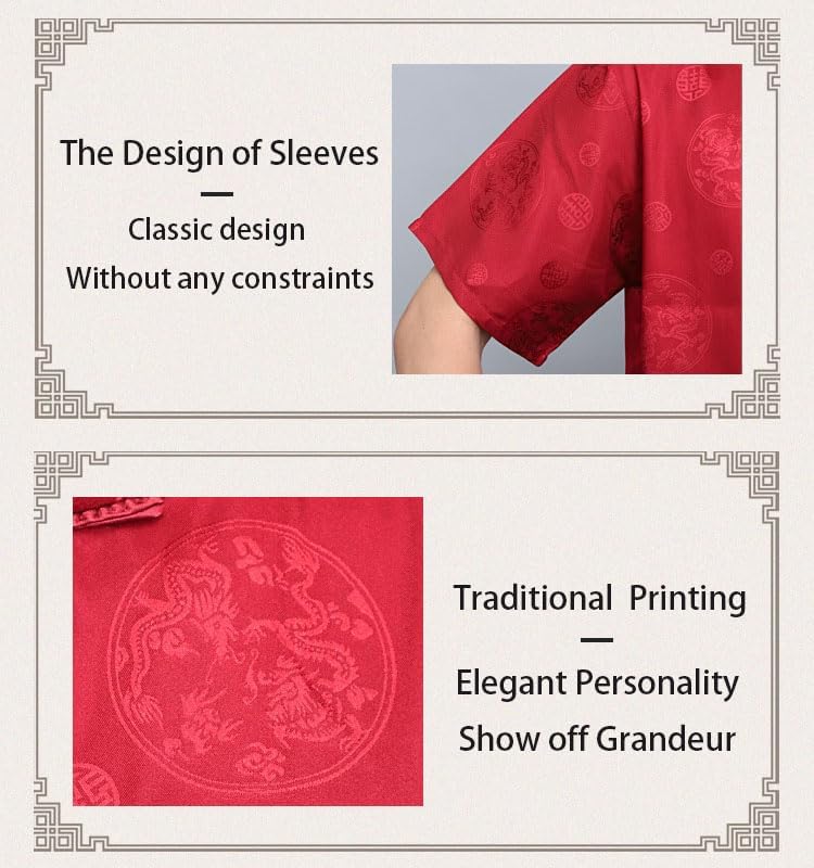 Chinese Tang Suit Traditional Uniform Short Sleeve Top Kungfu Shirt for Men - Image 6