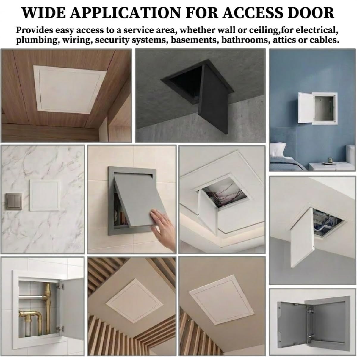 Tapa Cuadro Electrico Trampilla de Inspección Panel de Acceso Pladur Cubre Contador Luz Puerta Magnética Metal Empotrado Techo Aluminio Blanco, Multi-Talla 15x15 a 60x60 cm(White,300x400mm)