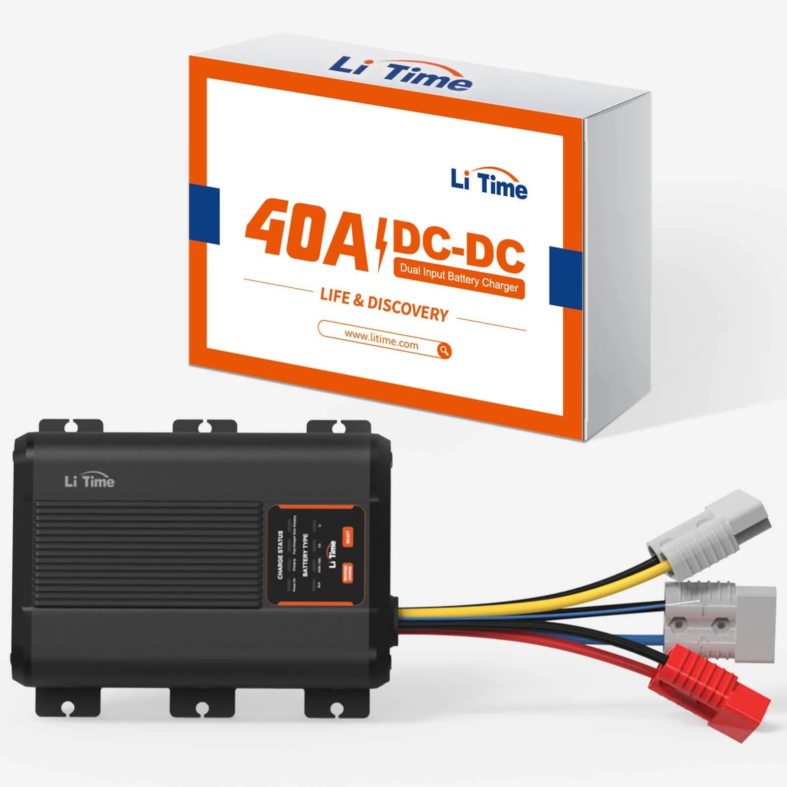 LiTime 12V 40A DC-DC Batterieladegerät MPPT Smart Ladegerät LiFePO4 Lithium-Batterien Schnellladung