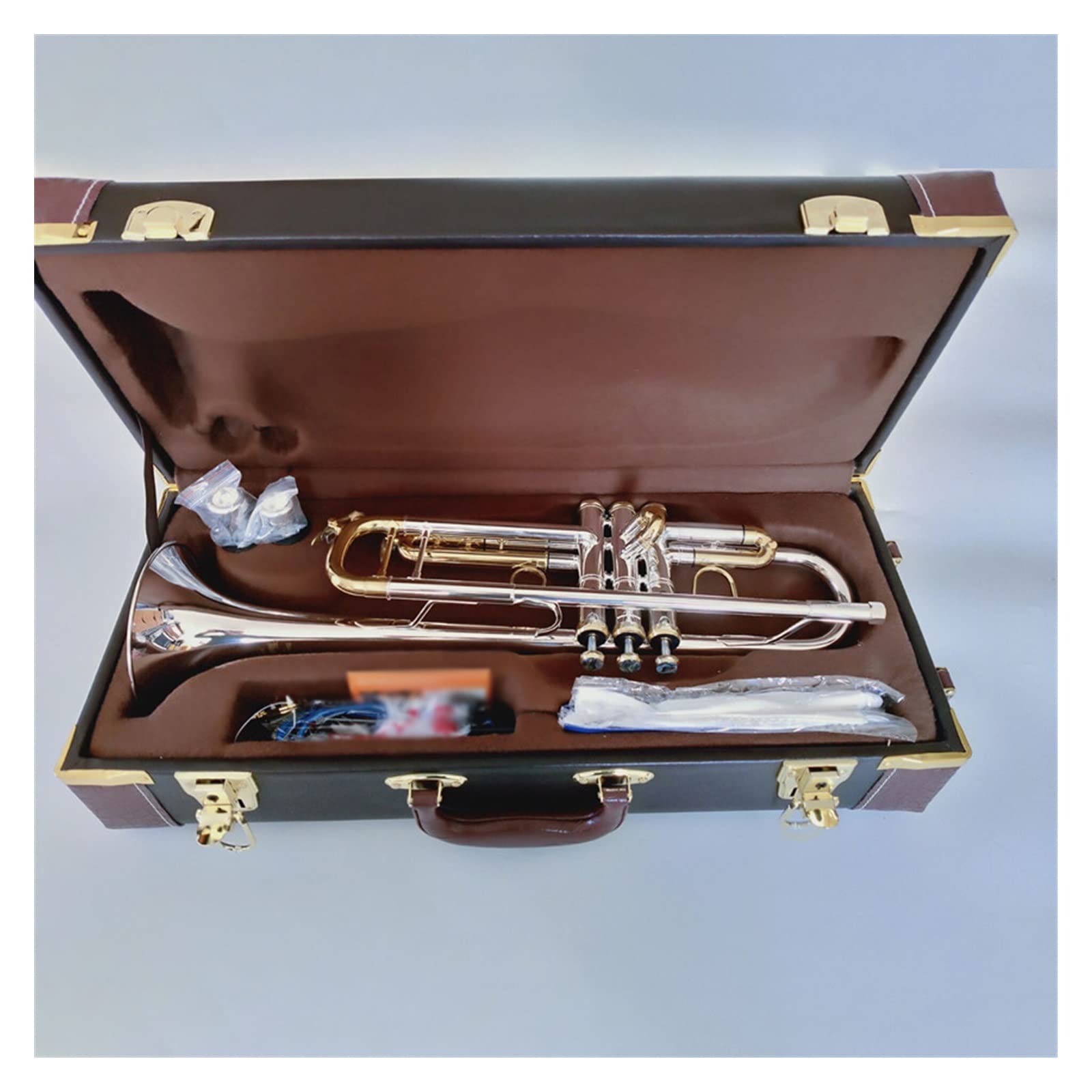 początkujących trąbka Trąbka Bb Instrument Muzyczny Powierzchnia Posrebrzany Mosiądz Trąbka Bb Profesjonalny Instrument Dęty Z Futerałem Trąbka