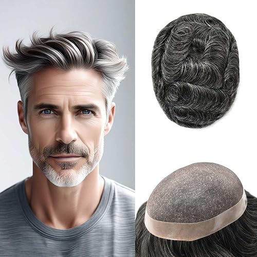 Monofilamento Toupee para hombres, piezas de cabello humano real, duradero, fino, mono para hombre, sistema de cabello para hombres, sistema de