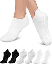 3/6 Pairs Grip Pilates Socks for Women, Non-slip Yoga Athletic Socks for Barre Ballet Barefoot Workout Hospital