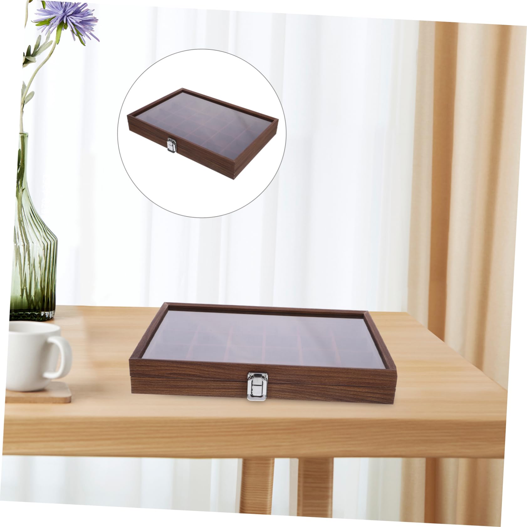 LABRIMP Caja De Almacenamiento De Té De Madera Con Tapa Transparente Organizador De Bolsitas De Té Con Compartimentos Para Decoración y Organización Cocina