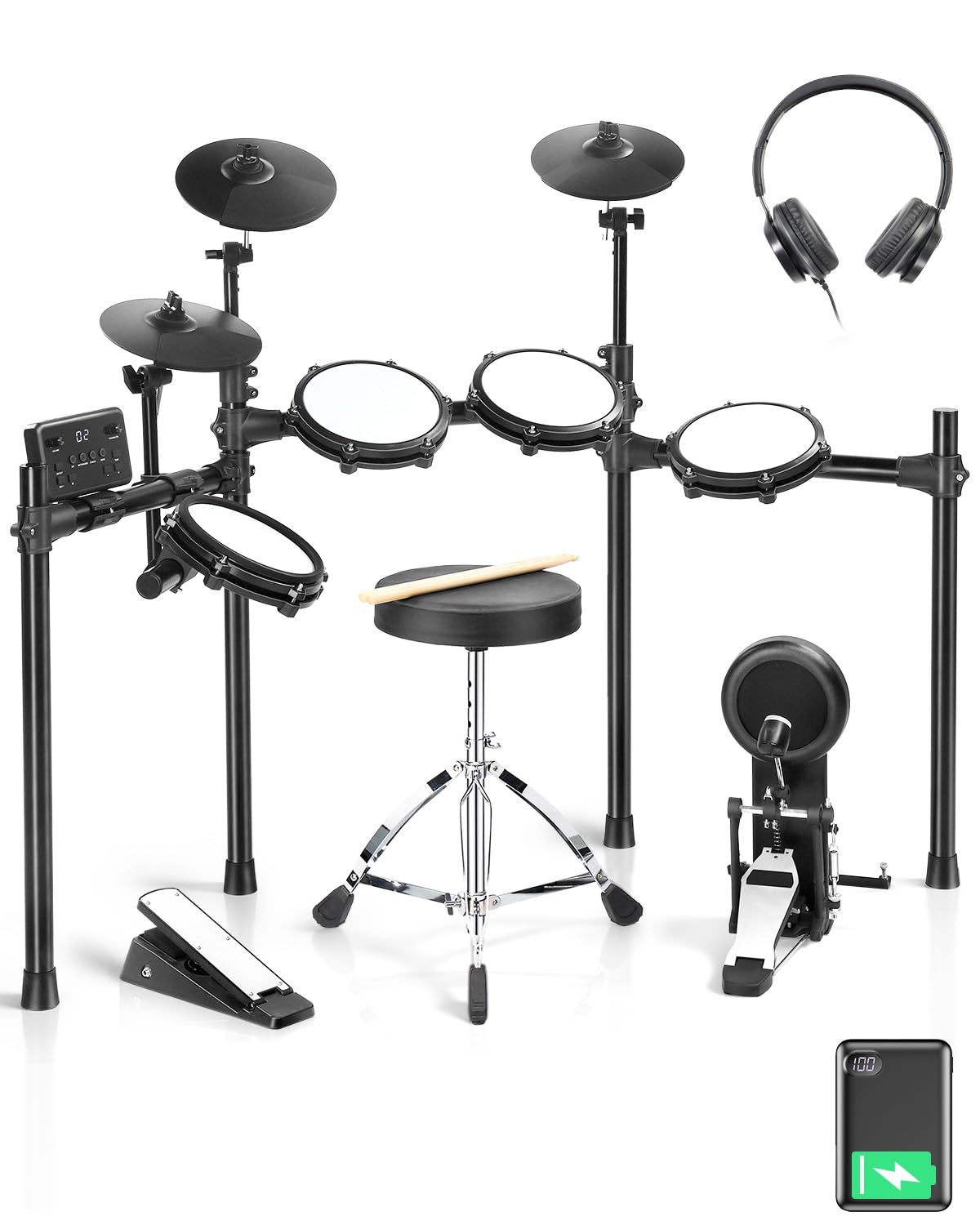Ktaxon Electronic Drum Set with 3 Smart Coaching,