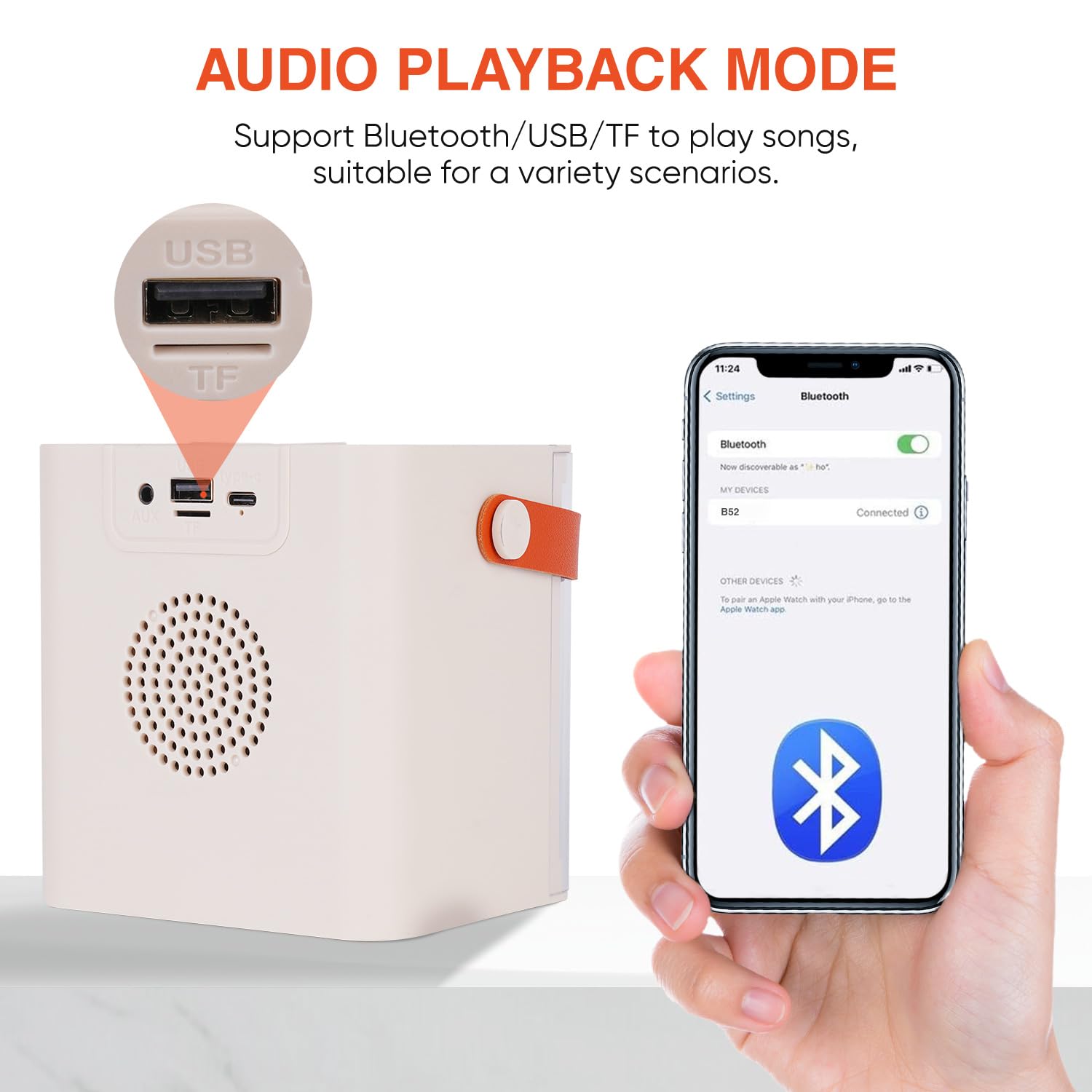 DYNASONIC B52 Karaoke z dwoma mikrofonami Głośnik Bluetooth Karaoke dla dzieci Elektroniczna zabawka dziecięca Prezenty dla dzieci w wieku 3-15 lat (BIAŁY)