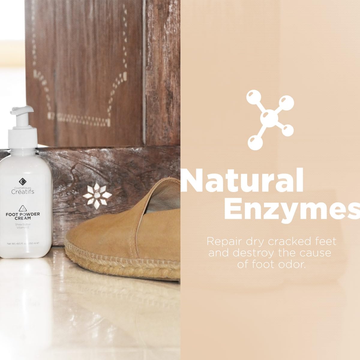 Foot Powder Cream for Dry Cracked Heels, Odor Control, and Intense Skin Hydration, 8.5 fl. oz., with Shea Butter and Vitamin E - Image 6