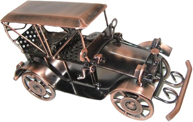 VORCOOL Vintage Iron Car Model Handmade Classic Vehicle Models Retro Handicraft Collectible Iron Art Sculpture Home Desk Workplace Office Decoration (Bronze)