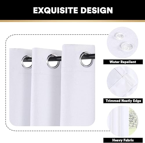 Miniatura 421 de PrinceDeco Cortinas opacas 100% para dormitorio, cortina de lino para puerta corrediza de cristal, cortinas opacas extra anchas con ojales Arena