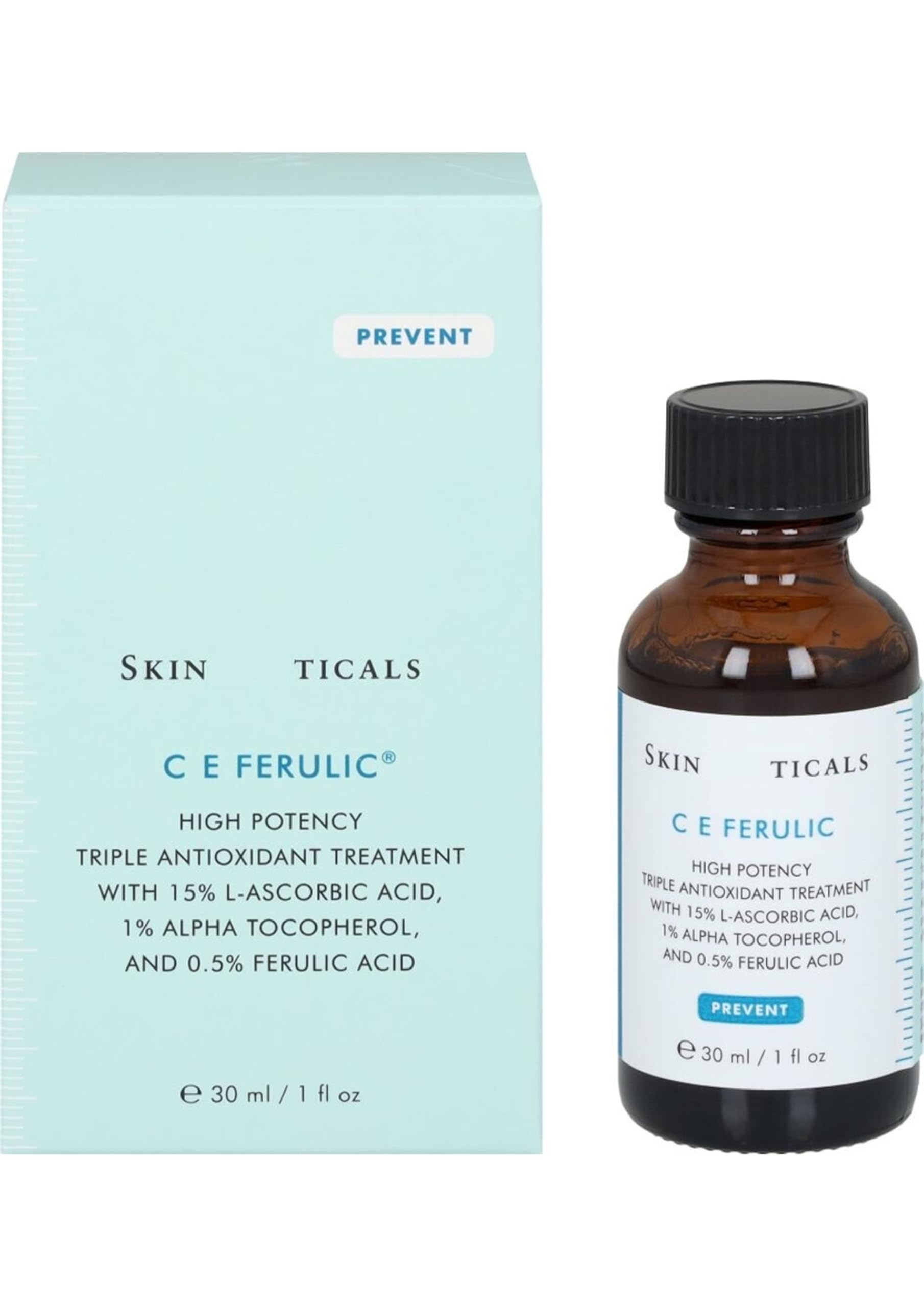 Skinticals C E Ferulic Gesichtsserum - hochwirksames, dreifach antioxidatives Vitamin C E Serum Original 30 ml