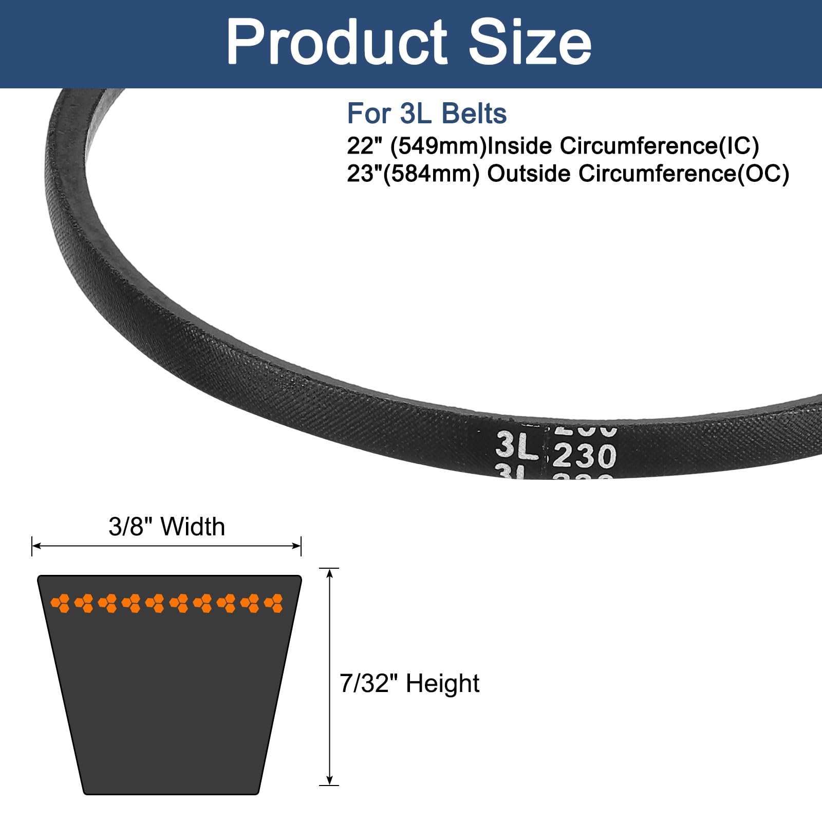 The uxcell 3L230 V-Belt features a durable rubber construction for demanding applications.