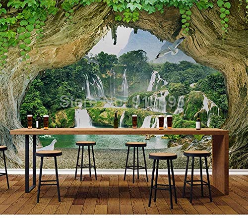 Papier peint photo 3D cascade paysage mural salon bar - 4