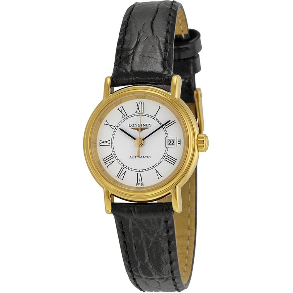 Longines Presence Automatic White Dial Black Leather Ladies Watch L43212112
