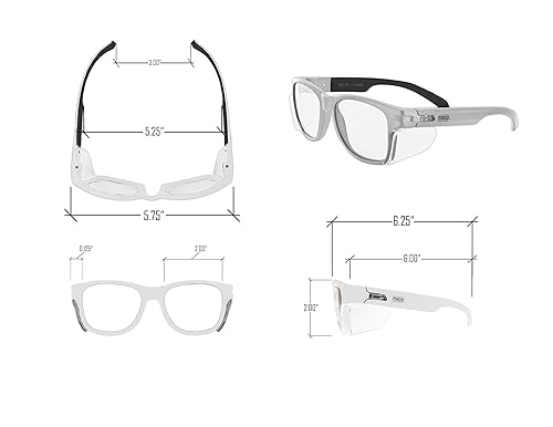 Miniatura 5 de MAGID Gemstone Y50 Performance - Gafas de seguridad antivaho con protectores laterales, marco blancolente transparente, lentes de policarbonato