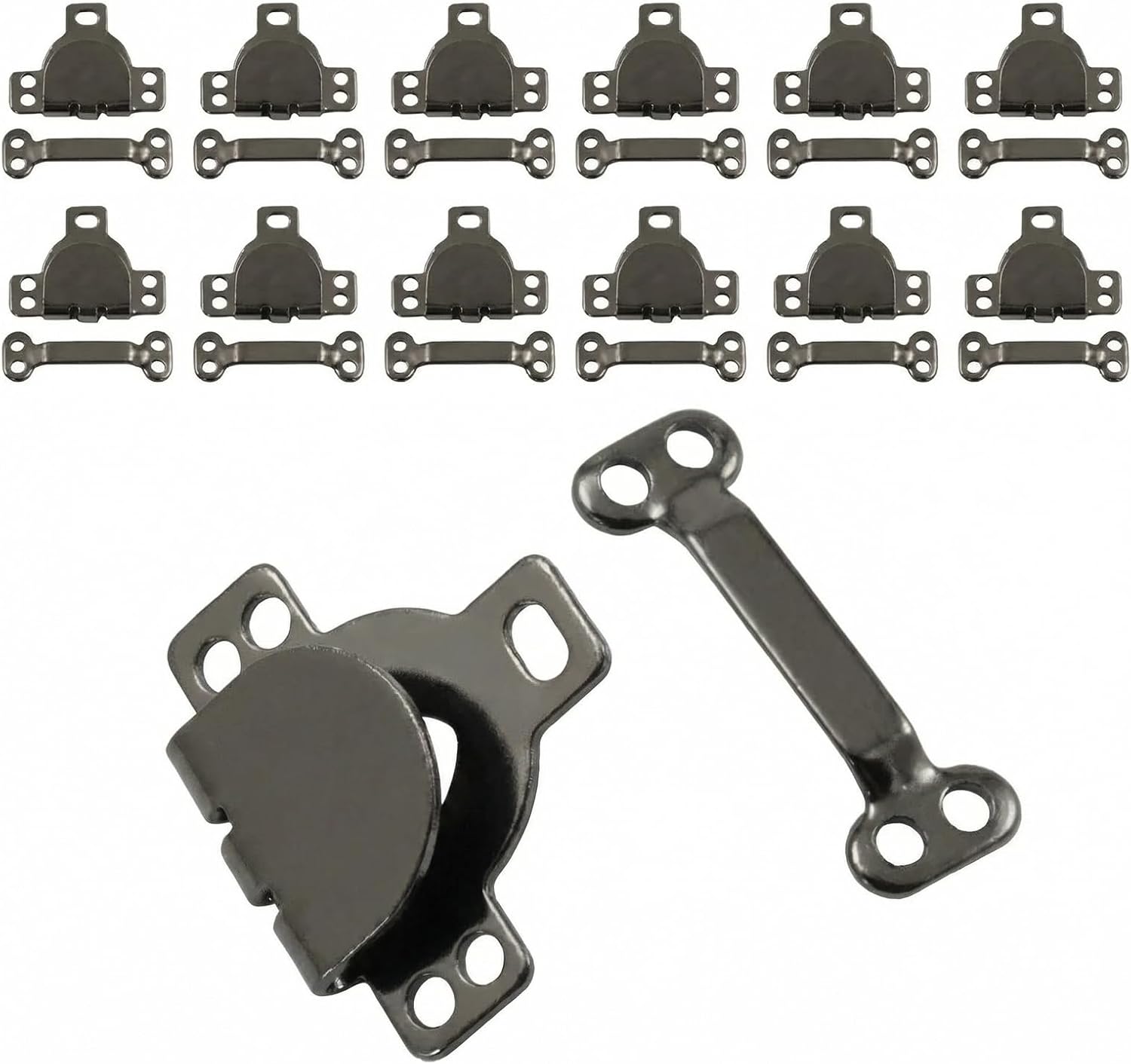 Waziaqoc 12 Pack Black Pant Hooks and Eye Closures, Metal Fasteners, for Secure Repair on Jeans, Trousers, Denim, Bras, DIY Crafting and Invisible Mending