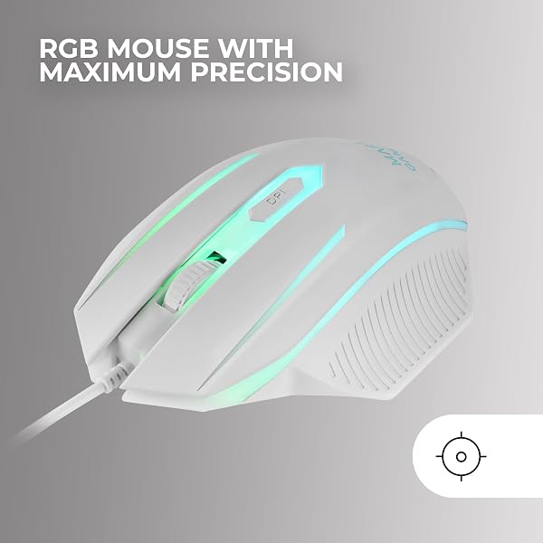 Mars Gaming MCP124WFR, Disposition Française, Combo Gaming 3en1, Clavier Ergonomique H-Mech LED RGB, Souris RGB 3200DPI Switches HUANO, Tapis Nanotextile 360x260mm, Multiplateforme, Blanc - 3