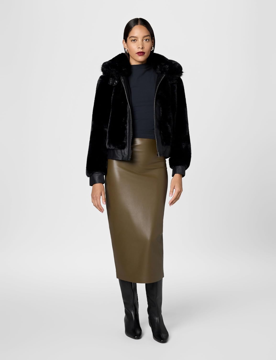 Norma Kamali Women's Straight Skirt to Midcalf
