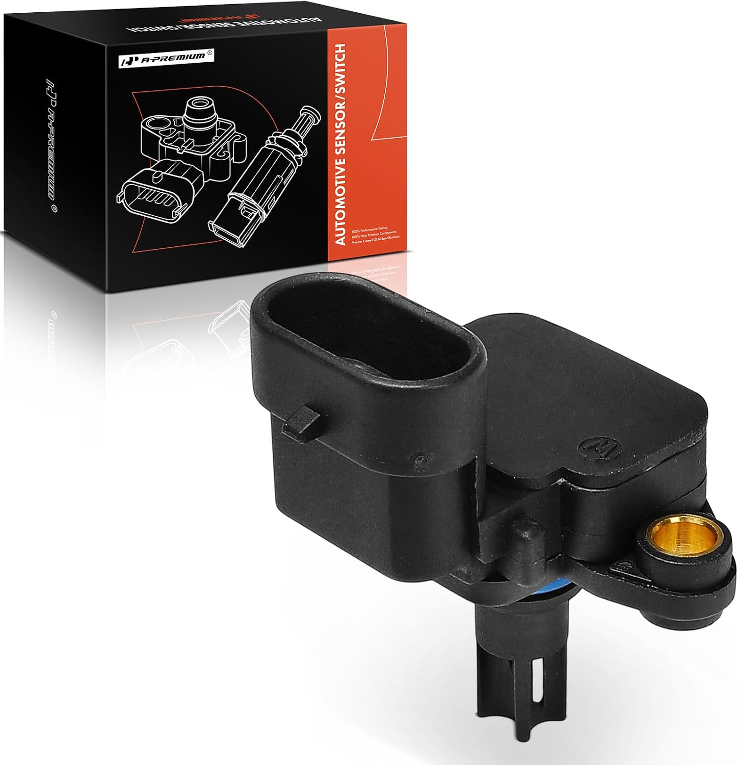 A-Premium Turbocharger Boost Pressure MAP Sensor [4 Blades] Compatible with Dodge Ram 1500 2002, Ram 2500 3500 2004-2007, 5.9L