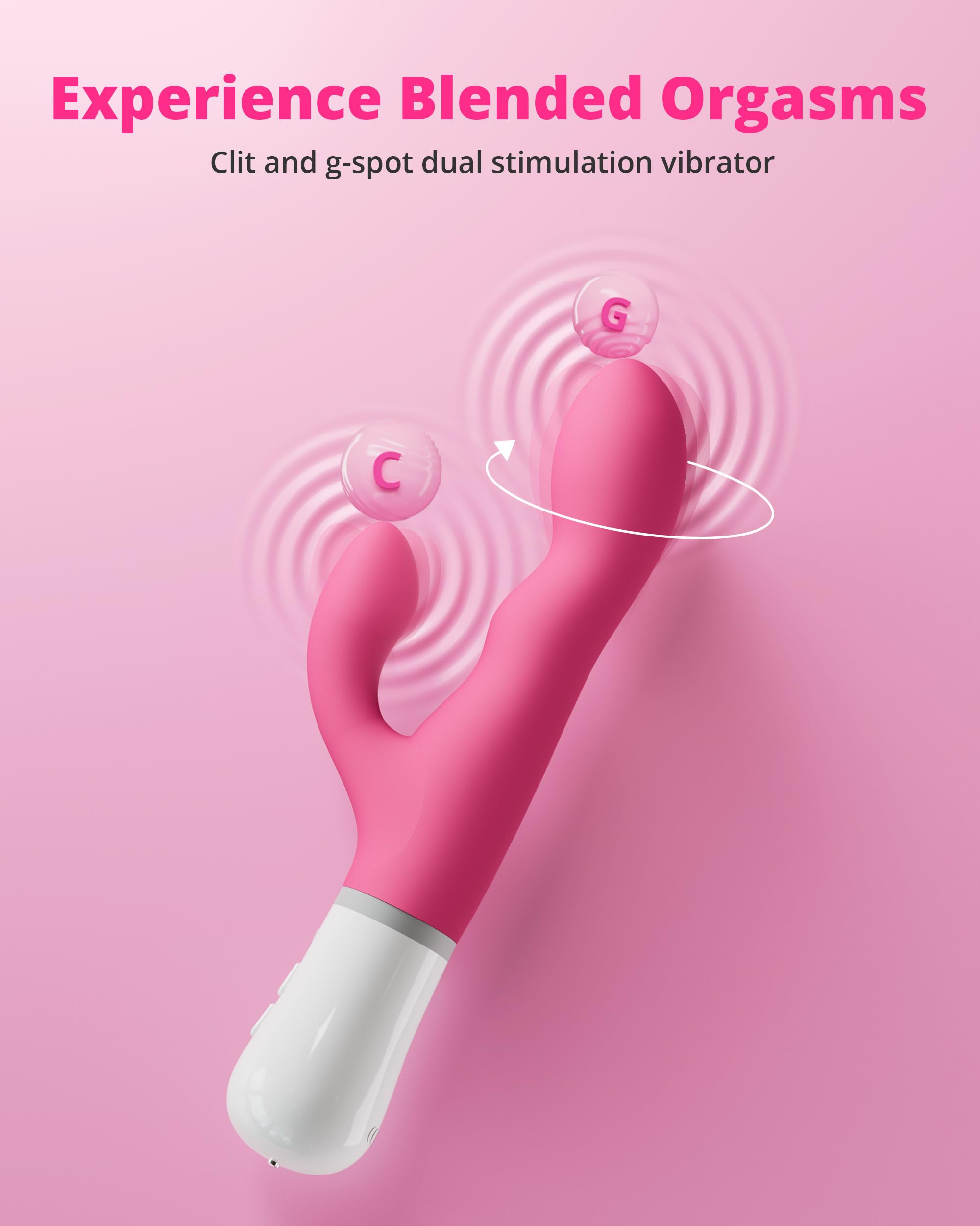 LOVENSE Nora Rabbit Vibrator with APP Control, Pink Vibrator Rabbit with Dual Motor, Clitoral Stimulator Dildo Massager, Sex Toys for Women with Smartphone Wireless