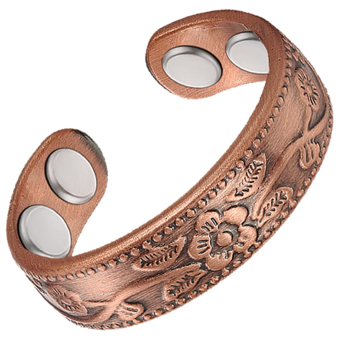 Vicmag Copper Magnetic Rings for Women 99.9% Copper Finger Ring Ultra Strength Magnet Gift Adjustable