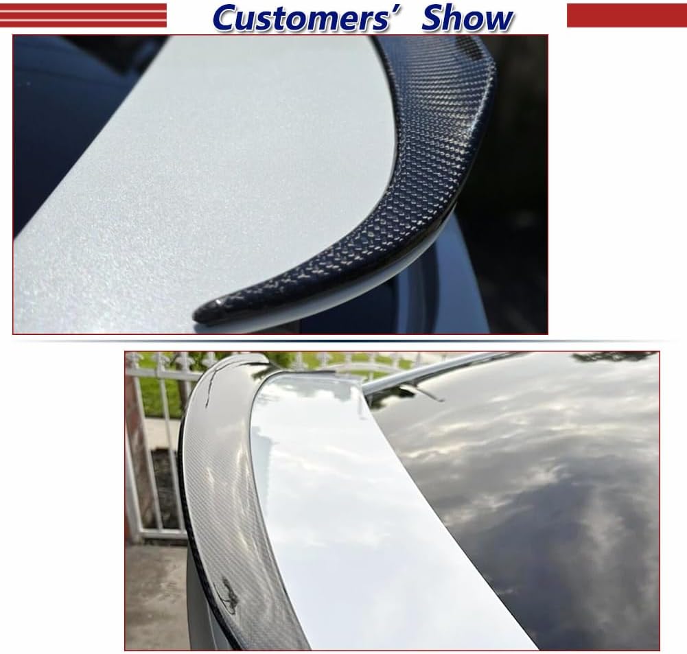 Model X Carbon Fiber Rear Trunk Spoiler for Tesla Model X 2016-2023 75D 90D P90D 100D P100D Sport Utility 4-Door Rear Wing Spoiler Boot Lid High Kick Lip Factory Outlet (B Style)