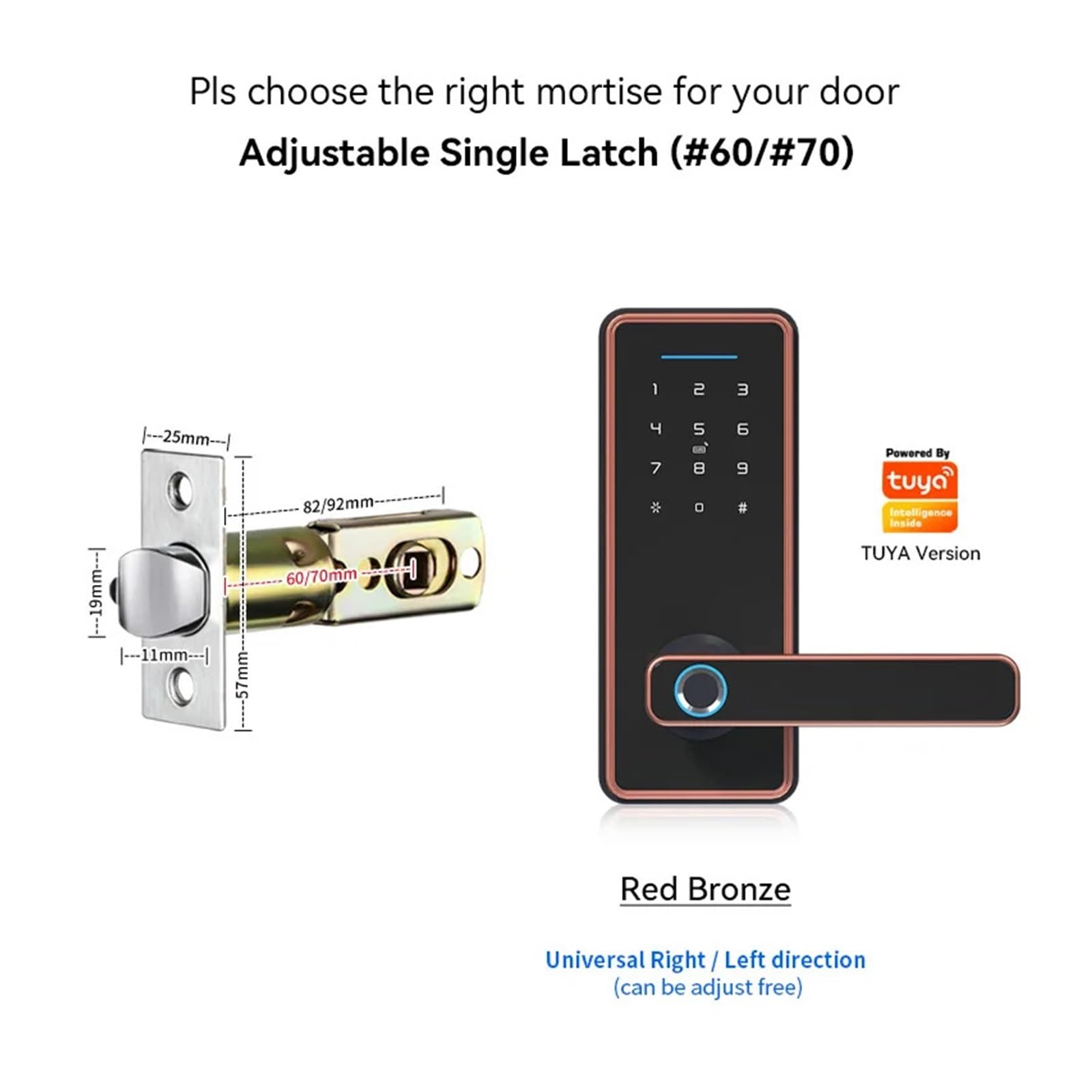 Tuya APP Verstecktes Schrankschloss Biometrisches Smart-Fingerabdruck-elektronisches Passwort RFID-Kartentürschloss Einfache Hohe Sicherheit(T2-R-6070)
