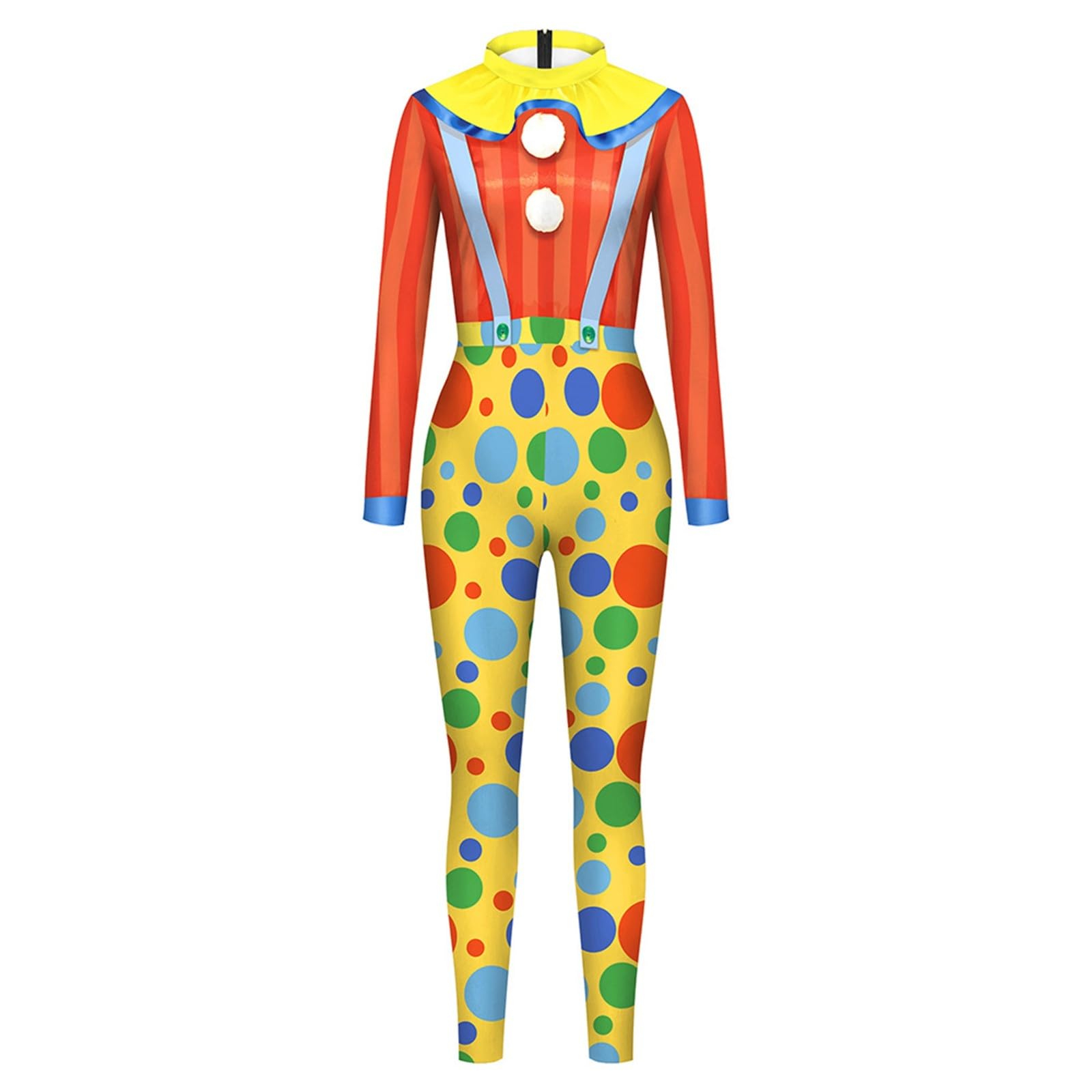 Faschingskostüme Digitaldruck Bühnenperformance Enganliegendes Outfit Für Cosplay Erwachsene Komplett Für Party Und Ausgefallene Performance Clown Overall Karneval