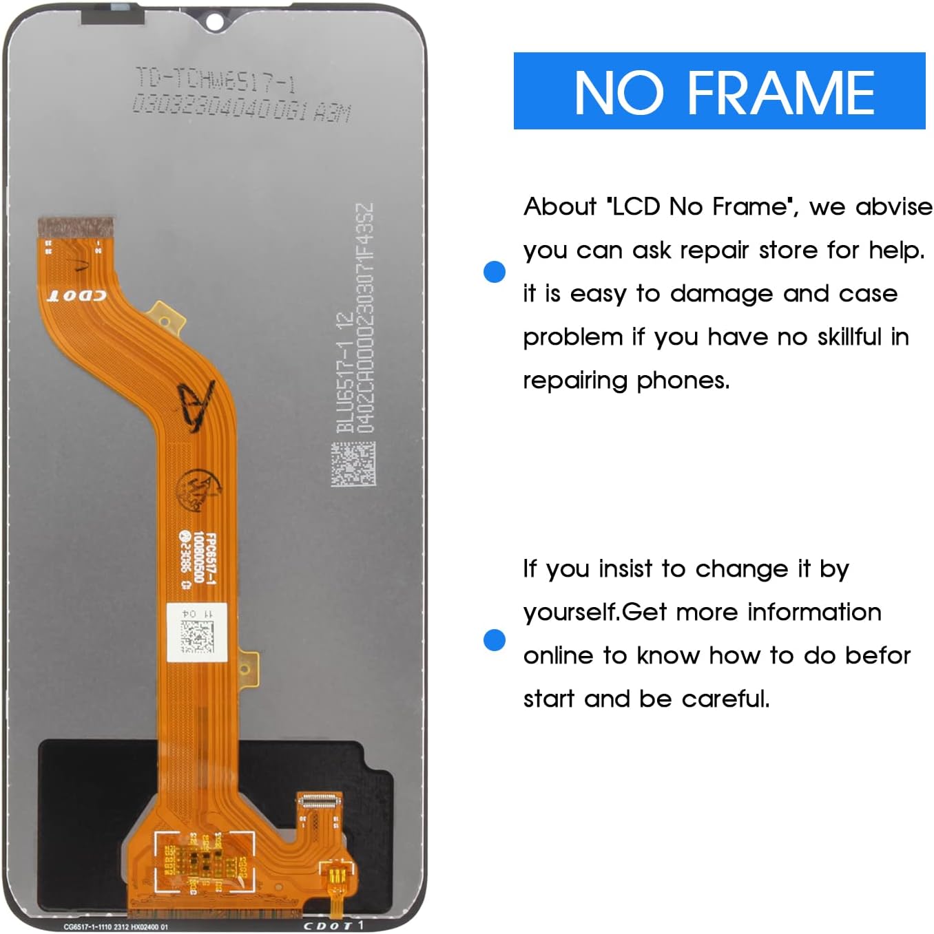 LCD Screen Replacement for Nokia G11 Plus LCD Display for Nokia G11 Plus Touch Screen LCD Display Digitizer Assembly Repair Kits with Tools