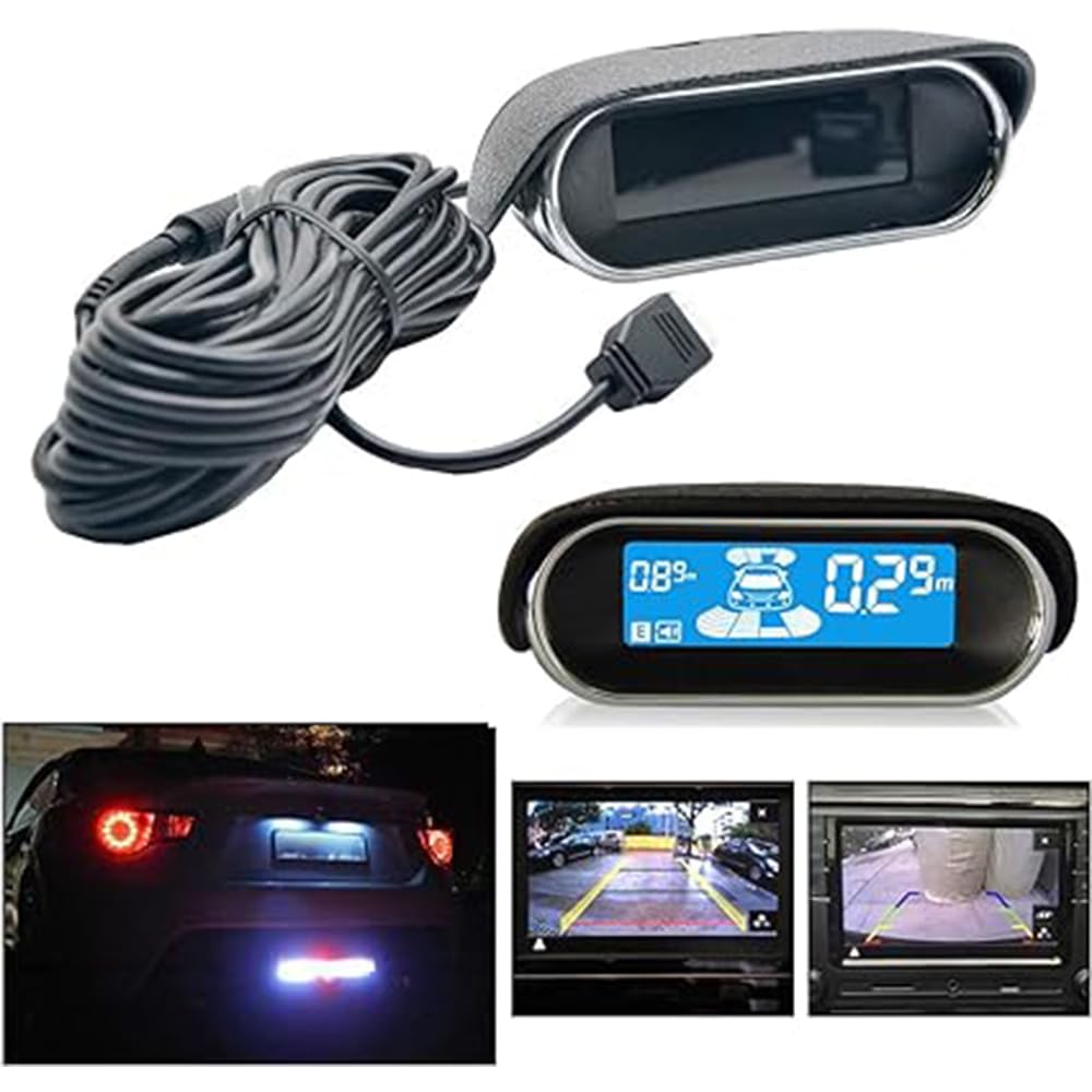 Riloer Radar retromarcia per auto con 8 sensori, vista anteriore posteriore dell'auto, schermo LCD del sensore di parcheggio
