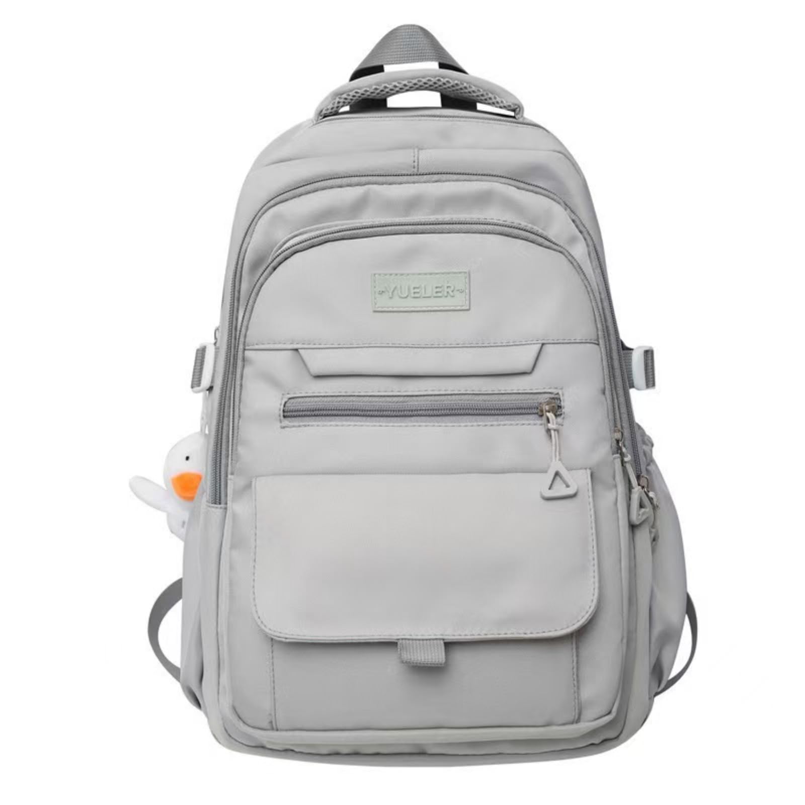 MININAI Student Backpack for Teen Girls Boys Preppy Elementary Middle School College Bookbags Cute Aesthetic Trendy Daypack (Gray)