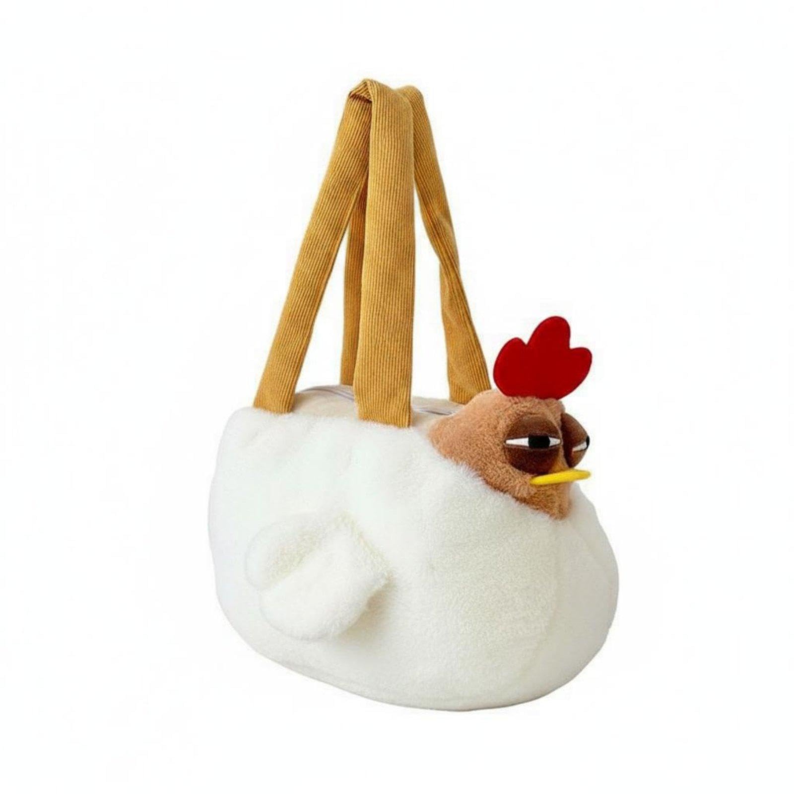 Fuzzy Chicken Bag Cute Chicken Fuzzy Bag Fun Novelty Design Stuffed Animal Purse for Teens, Girls, Shopping, Outings, Travel-image-9