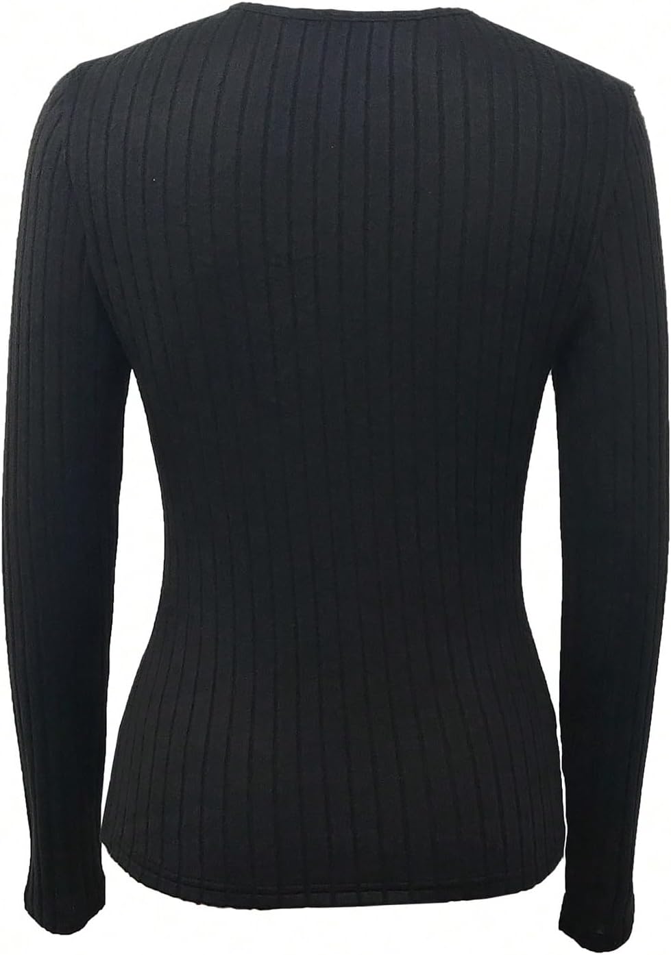 SOLY HUX Women's Long Sleeve V Neck T Shirt Lace Trim Rhinestone Wrap Tee Slim Fitted Fall Tops - Image 4