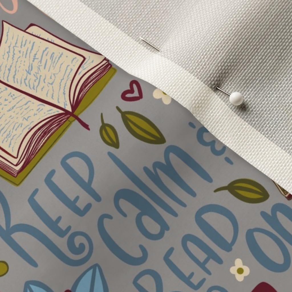 Spoonflower Fabric - Chapter Book Lover Grey Reading Books Hygge Library Time Printed on Upholstery Velvet Fabric Fat Quarter - Upholstery Home Decor Bottomweight Apparel