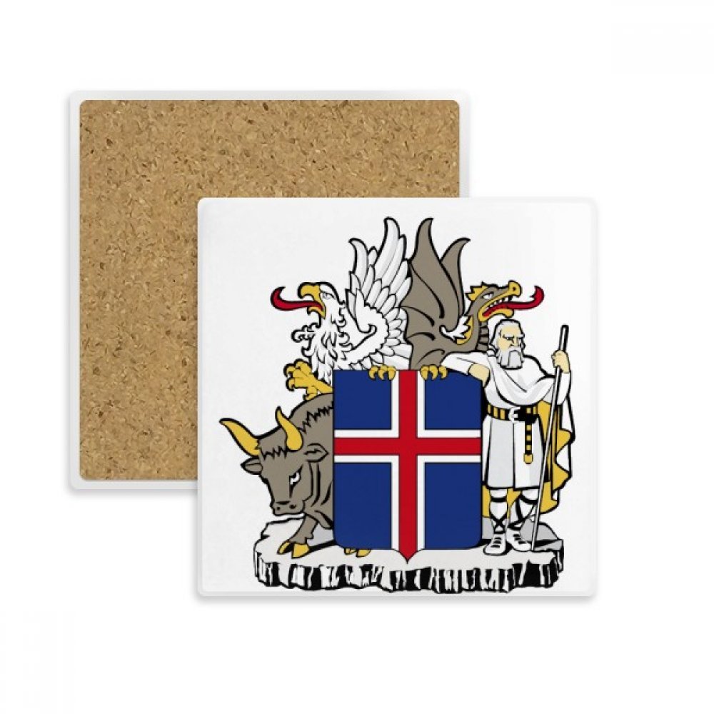 Dessous de verre Islande en pierre absorbante pour tasse et verre multicolore
