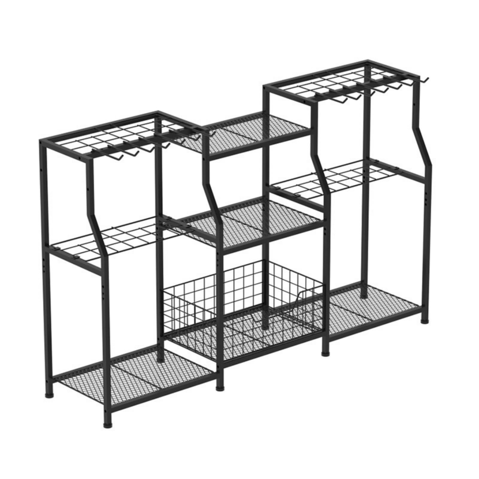Porta Attrezzi da Giardino Multifunzionale Porta Attrezzi con Ganci Compatto Rastrelliera per Capanno, Patio
