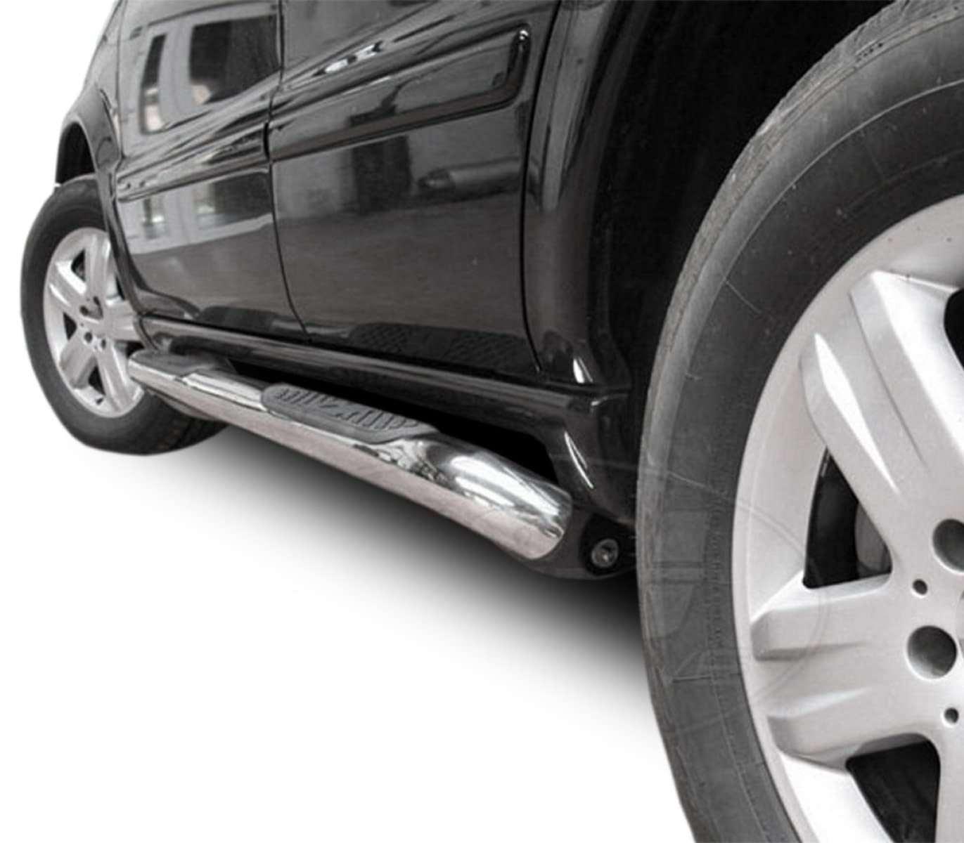 J&J AUTOMOTIVE Marche-Pieds Latéraux pour Mercedes Classe ML W163 1998-2005, Tubes de Protection, Lot de 2 Pcs (Gauche et Droite), Kit de Fixation Inclus