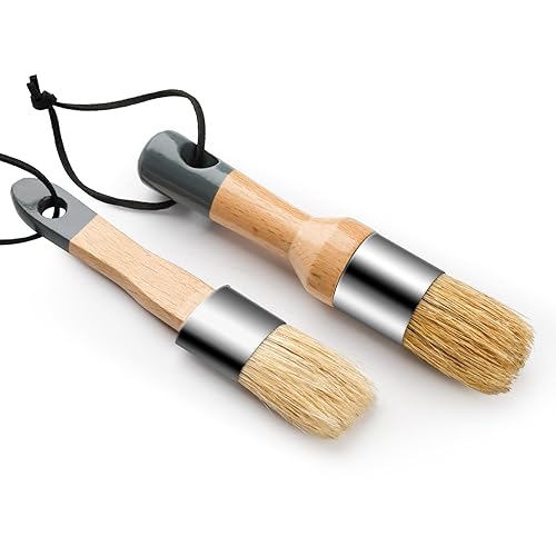 Chalk Paint Brush, 2 Pack Wax Brushes and Chalk Paint